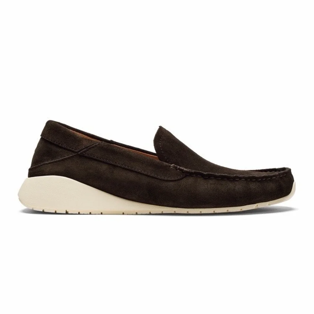 OluKai Ka'a Loafer Men's Size 7 Dark Brown Italian Suede Slip On Shoes NWOB